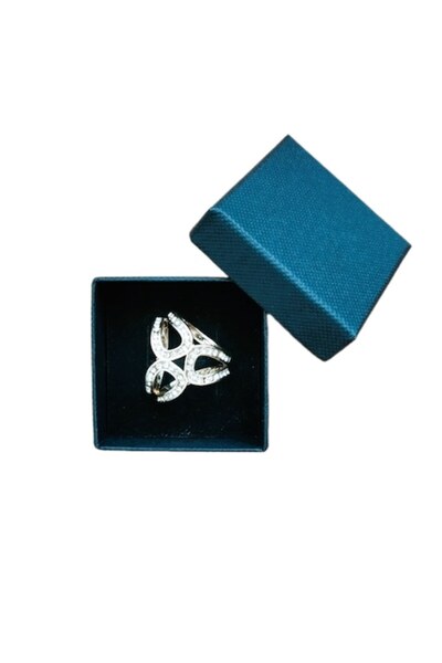 OEM Eșarfă din satin multicoloră 2 cu imprimeu lanțuri și inel auriu, 60 x 60 cm