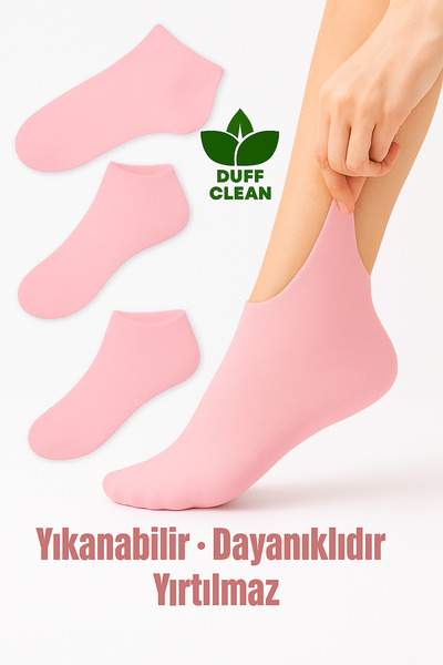DUFF CLEAN 1 ÇİFT Silikon Ayak Bakım Çorabı Nemlendirici Jel Çorap Çatlak Önleyici Ölü Deri Atıcı Çorap