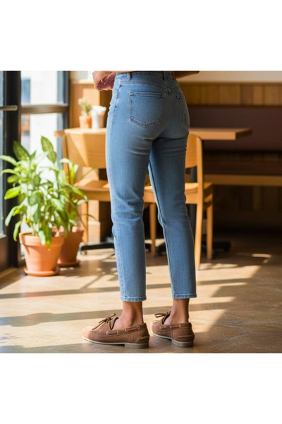 NE&VE SHOES Taba Süet Hakiki Deri Bağcıklı Makosen Kadın Kolej Loafer