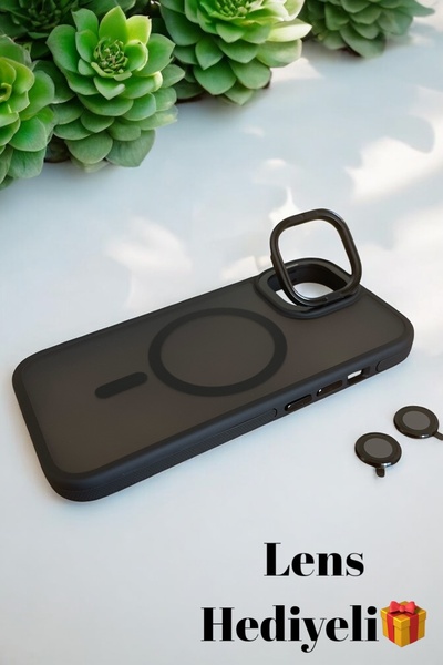 ProNorth Iphone 14 Uyumlu Kılıf Lens Hediyeli Kablosuz Şarj Destekli Standlı ...