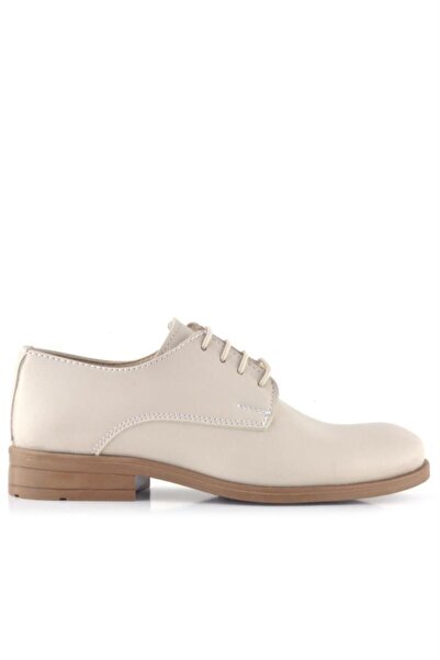 Rakerplus Cream Leather Laced Oxford Children's School Shoes