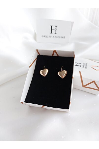 hansev Aksesuar Kalp Model Kadın Küpe – Zarif & Şık Tasarım, Özel Kutulu
