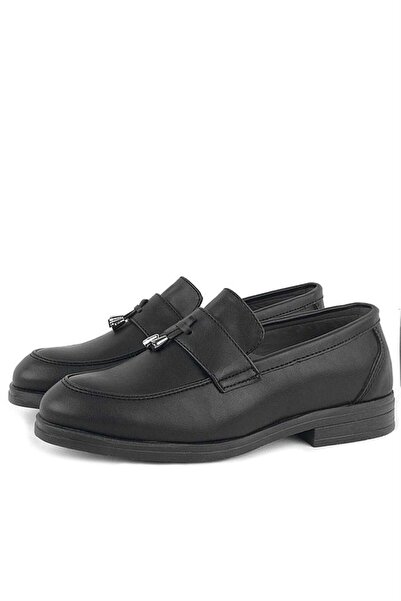 Rakerplus Loafer Black Matte Pantofi clasici pentru copii pentru bărbați