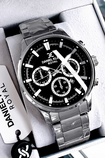 Daniel Klein Royal Original Men's Wristwatch Waterproof Silver Color Steel Band Gift Bracelet Dke2001C1