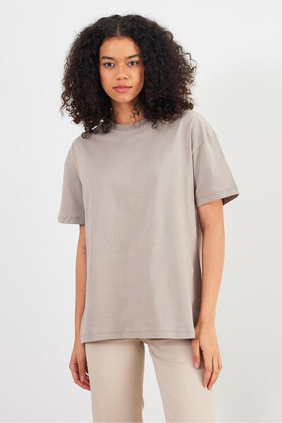 VENA Oversize Rahat Kalıp Tişört-Gri