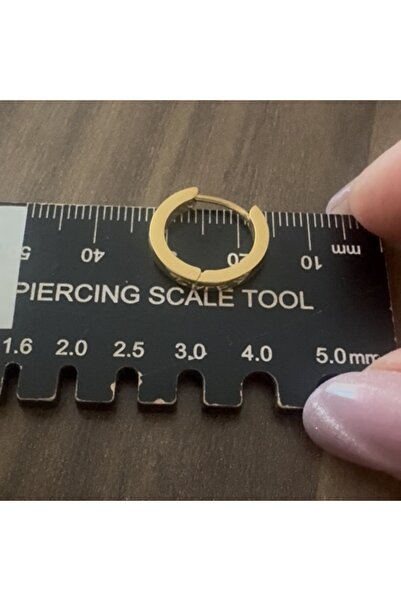 Bylin Takı Gold Lüks 316 L Cerrahi Çelik Halka Küpe - 12 Mm