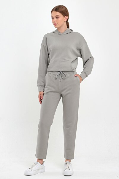 VENA Larissa Regular Fit Pamuklu Eşofman Altı - Buz Gri