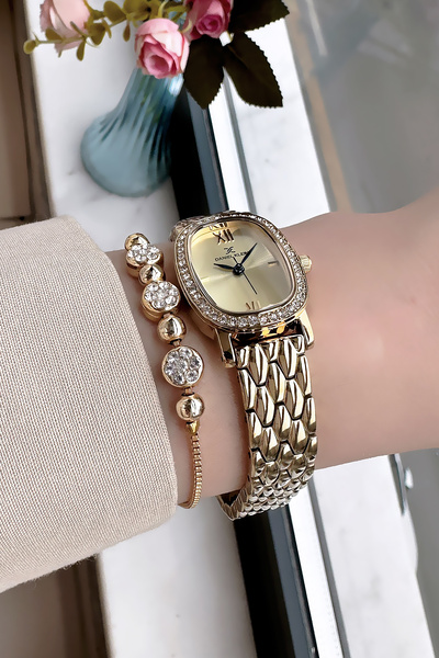 Daniel Klein Women's Oval Stone Seat Watch, 18K Carbon Color Gift Bracelet Dkby2032C1