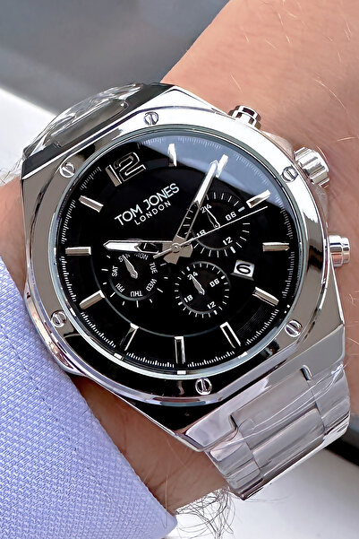 Tom Jones H Erkek Kol Saati 3 Atm Su Geçirmez Gümüş Renk Çelik Kordon Elg212