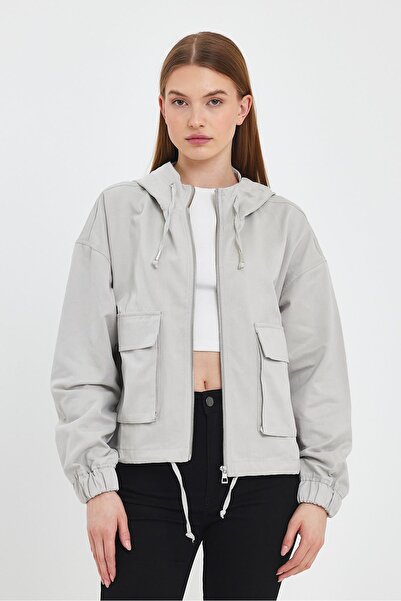 VENA Μπουφάν με κουκούλα Meggy-Γκρι πάγος