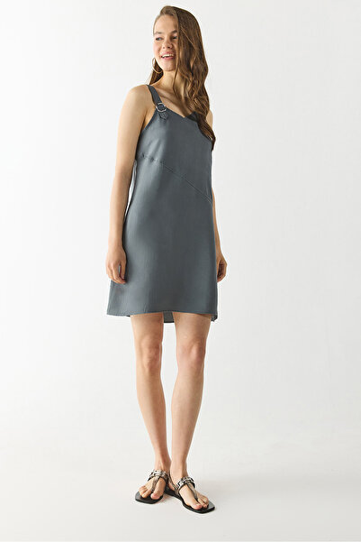 VENA Φόρεμα Angelica Soft Textured Regular Fit (CUPRO) - ΑΝΘΡΑΚΙΤΗΣ