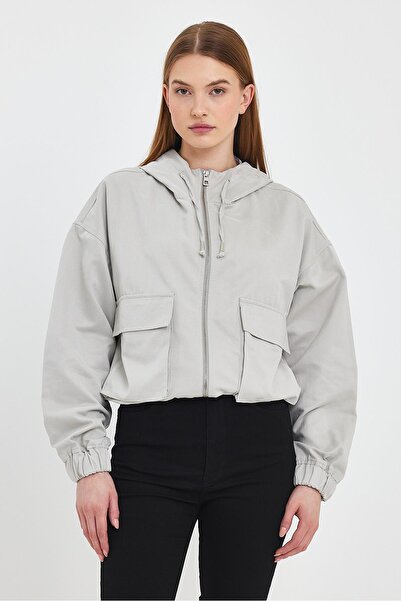 VENA Μπουφάν με κουκούλα Meggy-Γκρι πάγος