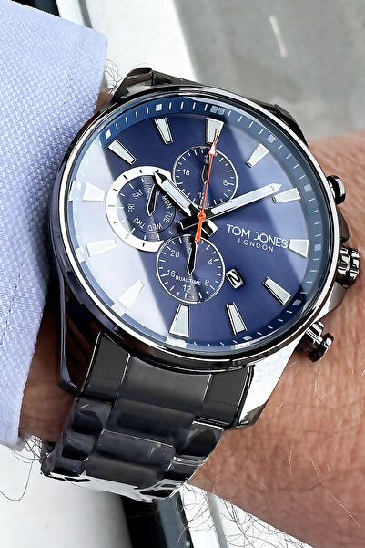 Tom Jones Smoke Colored 3 Atm Waterproof Men's Wrist Watch - Steel Cord Bracelet Cbk59