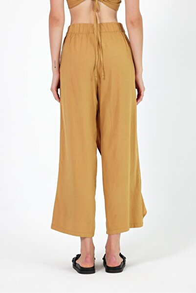 VENA Belly Pareo Linen Pants-Honey Foam