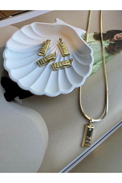 MODA 14k Külçe Altın Kolye Ucu 20mm