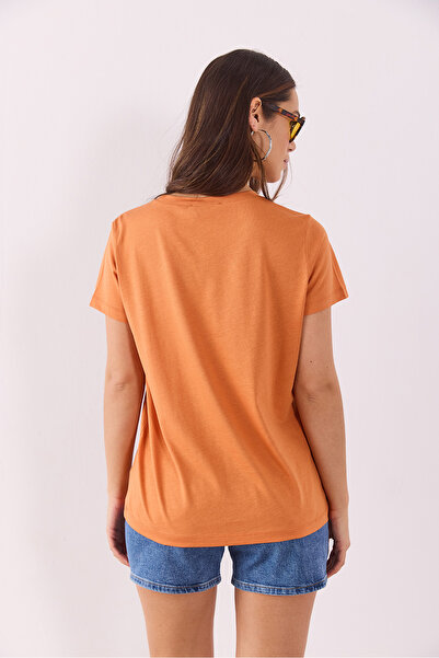 VENA Crew Neck - Regular Fit Modal T-Shirt (Tencel) (Tm) - Terracotta