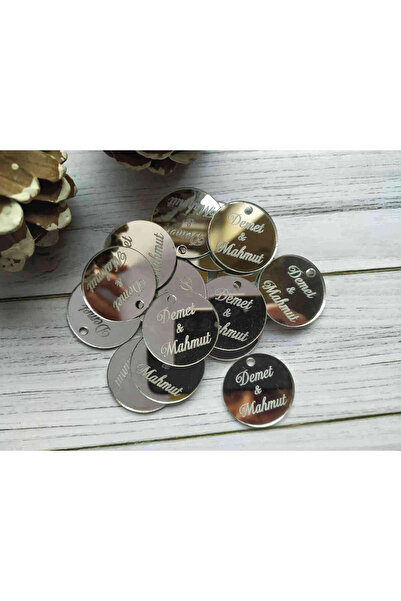 RetroLazer Pleksi Süslemesiz İsimlik Etiket,Düğün,Kına,Söz,Nişan,Magnet 25 Ad...