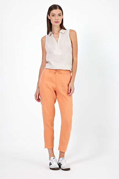 VENA Alian Buy Elastic Linen Beach Pants-Orange