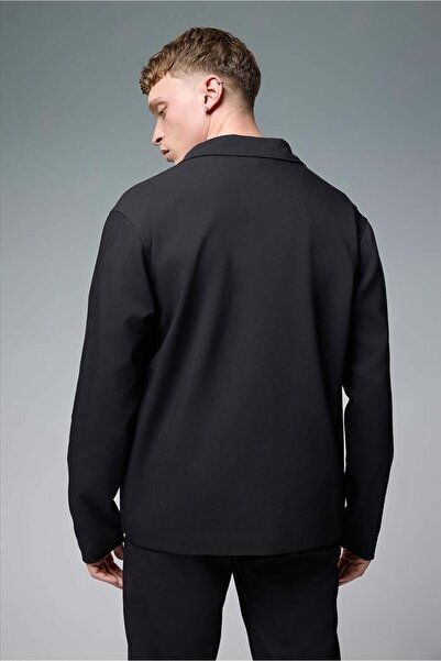 VENA Ken Regular Fit Smart Jacket-Black