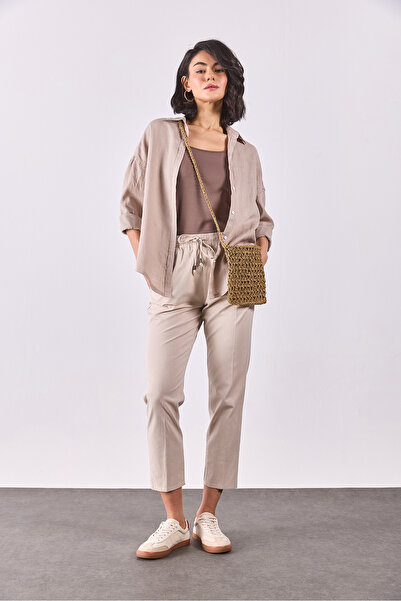 VENA Alina Oversize Linen Shirt - Naturel