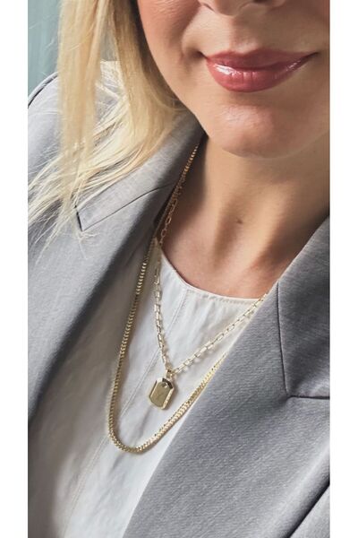 MODA 14k Vip Seri 45 cm + 5cm uzatma İnce Ataç Harf Kolye ( M HARFİ)