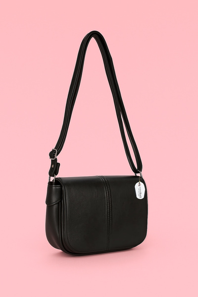 westbag Hakiki Deri Siyah Premium Kapaklı Çapraz ve Omuz Çantası