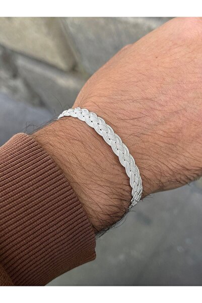 KAZZAZE Örgü Sanatının Ihtişamı: Gümüş Kazaziye Dört Sıralı Örgü Bileklik Bıl031