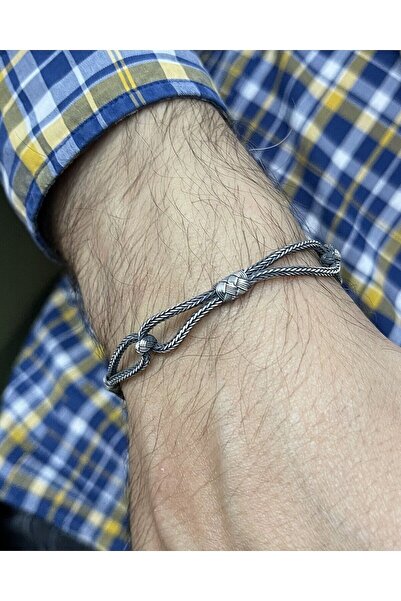 KAZZAZE Gümüş Kazaziye Örgü Bileklik BIL068 - Uniseks Kullanıma Uygun Hediye ...