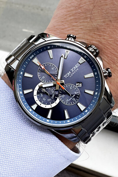 Tom Jones Smoke Colored 3 Atm Waterproof Men's Wrist Watch - Steel Cord Bracelet Cbk59