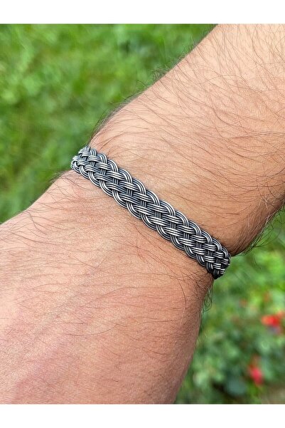 KAZZAZE Unisex Gümüş Kazaziye Örgü Bileklik