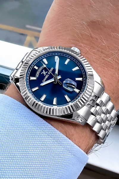 Daniel Klein Men's Wristwatch 3 Atm Water Resistant Silver Color Steel Band and