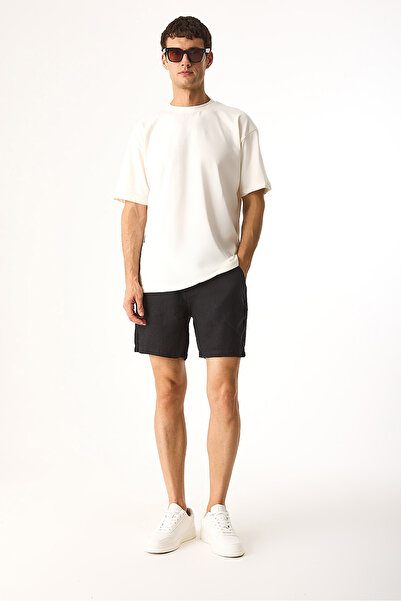 VENA Σορτς από λινό Smith-Μαύρο