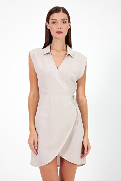 VENA Georgina Keten Elbise-Taş