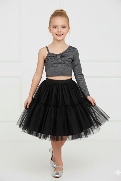 kübra kids Бляскаво изрязване за момиче с една презрамка