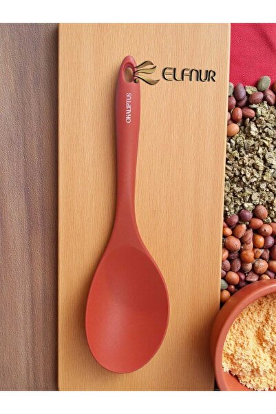 elfnur 30 cm Heat Resistant Fireproof Non-Stick Hard Tip Large Silicone Cooking Spoon