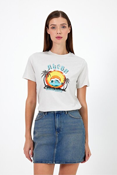 VENA Футболка з принтом Aloha та коміром-стійкою