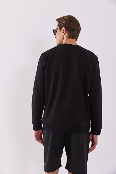 VENA Rich Bisiklet Yaka Regular Fit Basic Світшот - ЧОРНИЙ