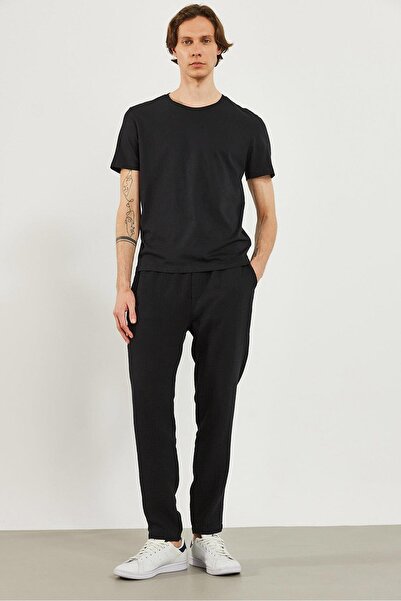 VENA Штани з еластичним поясом з мусліну - чорні