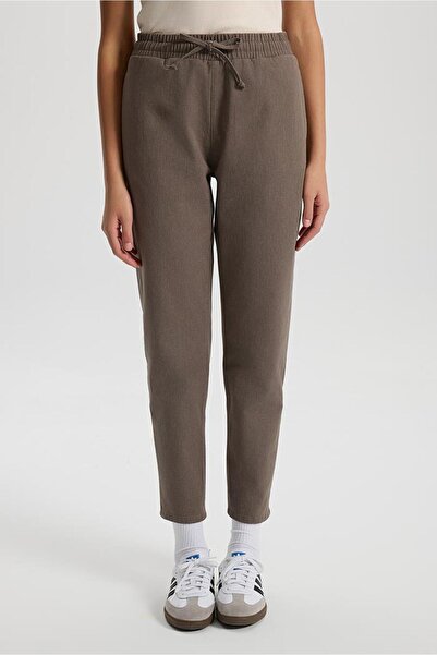VENA Alian Beli Elastic Formal Soft Textured Trousers - Mink