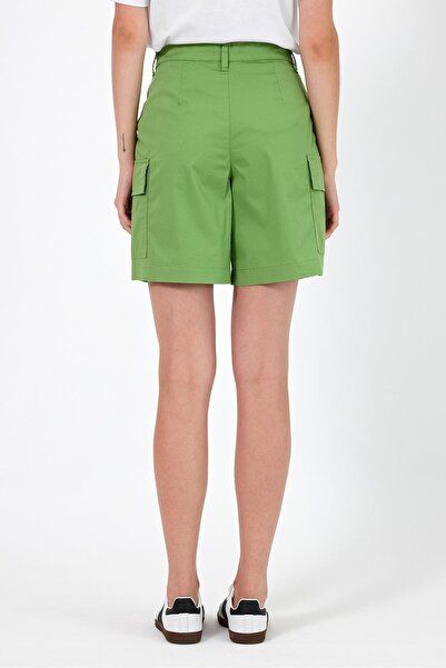 VENA Helen Cargo Pocket Gabardine Bermuda Shorts-Çağla