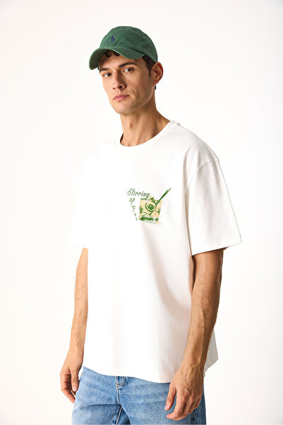 VENA Μπλουζάκι με στάμπα κοκτέιλ-ιβουάρ