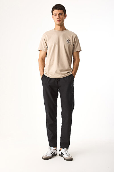 VENA Alfred Beli Elasticated Linen Trousers-Black