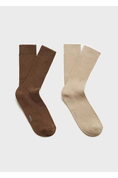 MANGO Man 2'li fitilli pamuklu çorap seti