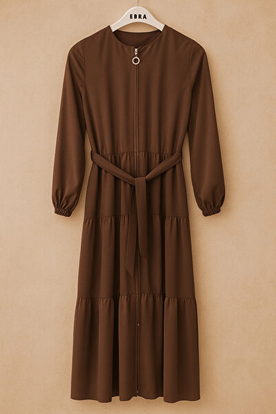 Moda Neva Çocuk Ferace Medine İpeği - Kahverengi