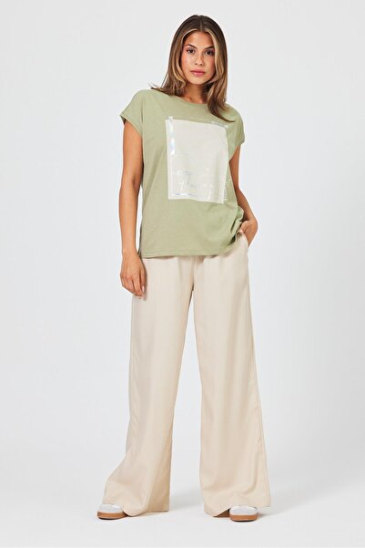 VENA Μπλουζάκι με στάμπα με φύλλο χαβάνης-Τσάι της Νησιάς