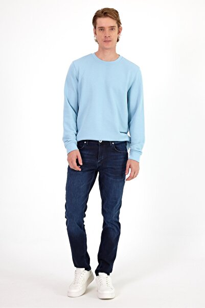 VENA Rich Bisiklet Yaka Regular Fit 3 İplik Sweatshirt-Gök Mavisi