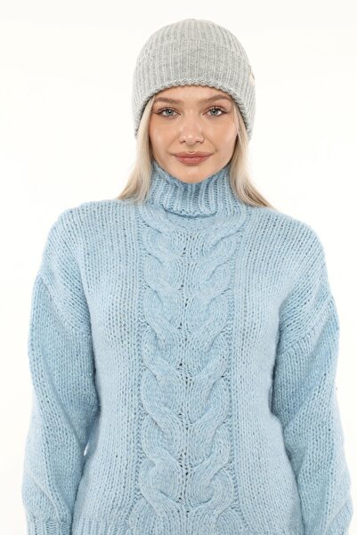 Aghilo Вовняна зимова унісекс шапка з резинкою – сіра