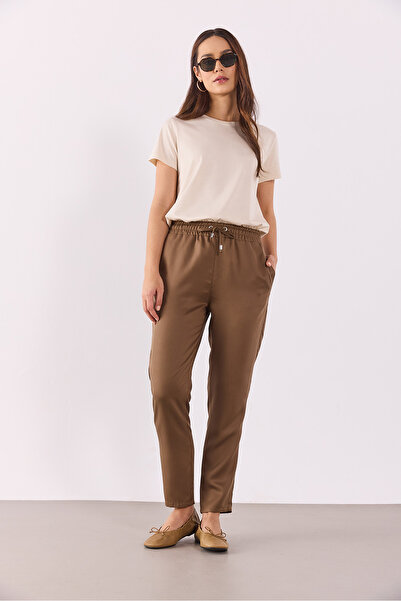 VENA Pantaloni de plajă cu talie elastică Alian (TENCEL)(TM) - CACAO