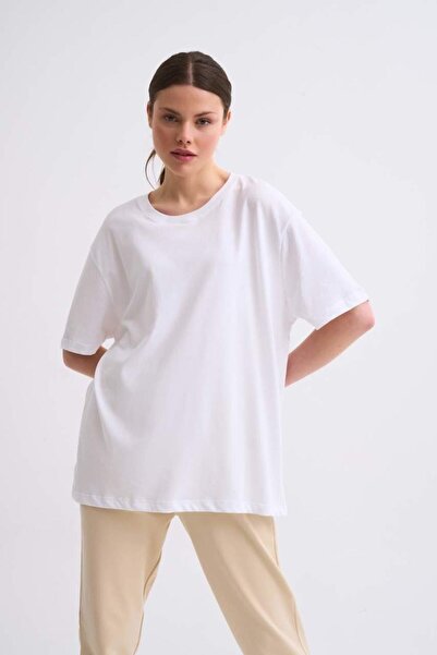 THERECOLOR Регулярний крій Органічна жіноча футболка Біла з короткими рукавами