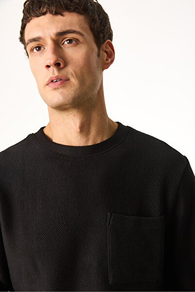 VENA Φούτερ με λαιμόκοψη Oversize-Μαύρο